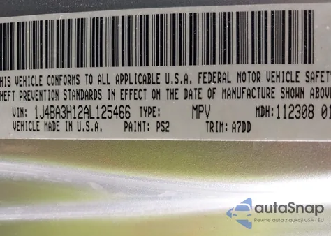 2010 Jeep Wrangler Unlimited Sport из США, поврежденный, VIN 1J4BA3H12AL125466